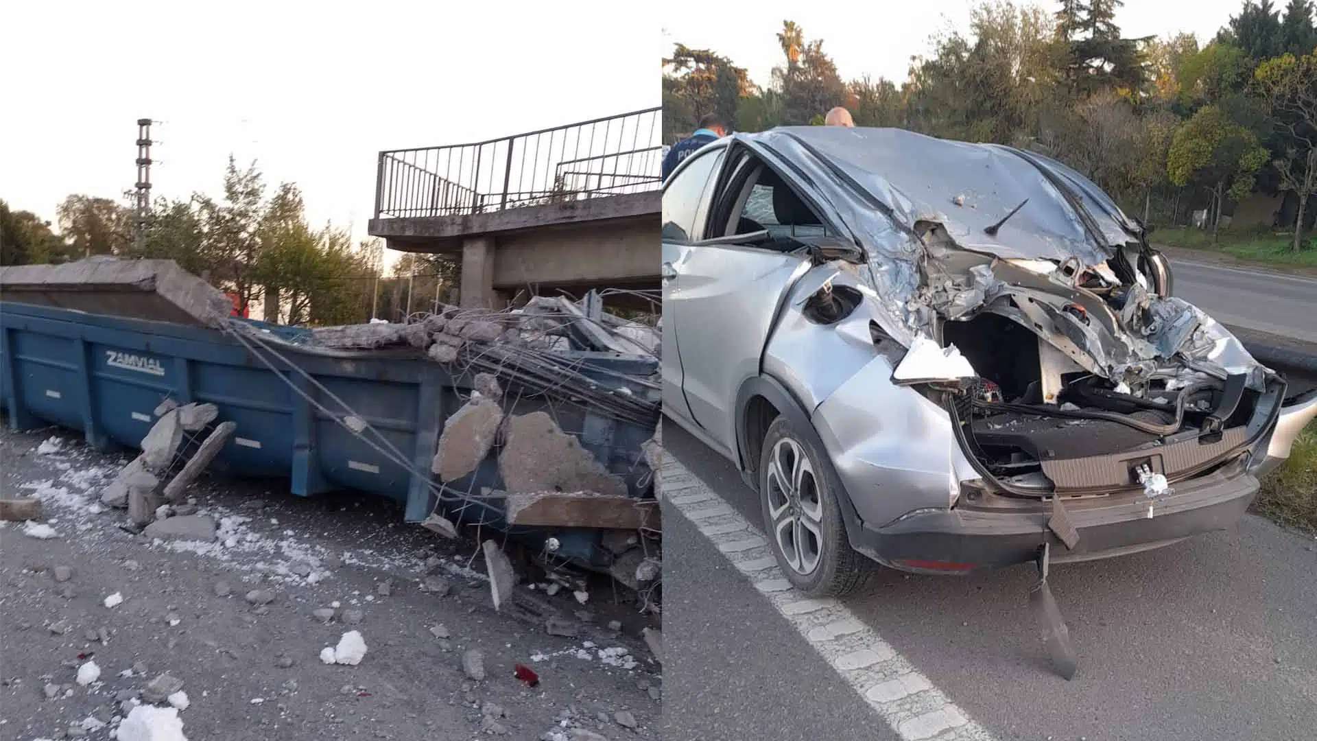 Camión chocó contra puente peatonal en Fátima El Diario de Pilar